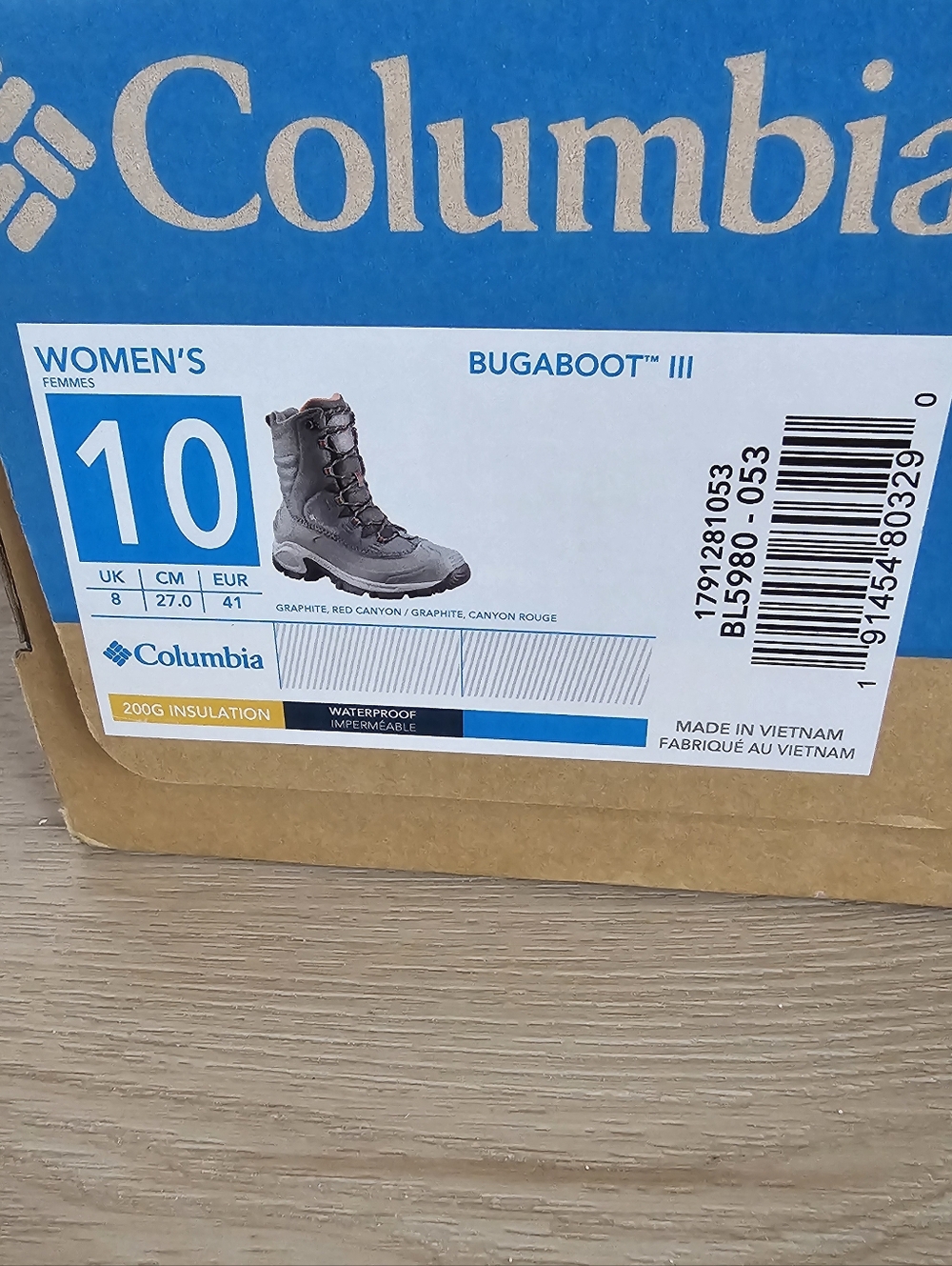 Columbia Bugaboot III Women's Insulated Snow Boots - Graphite/Red Canyon